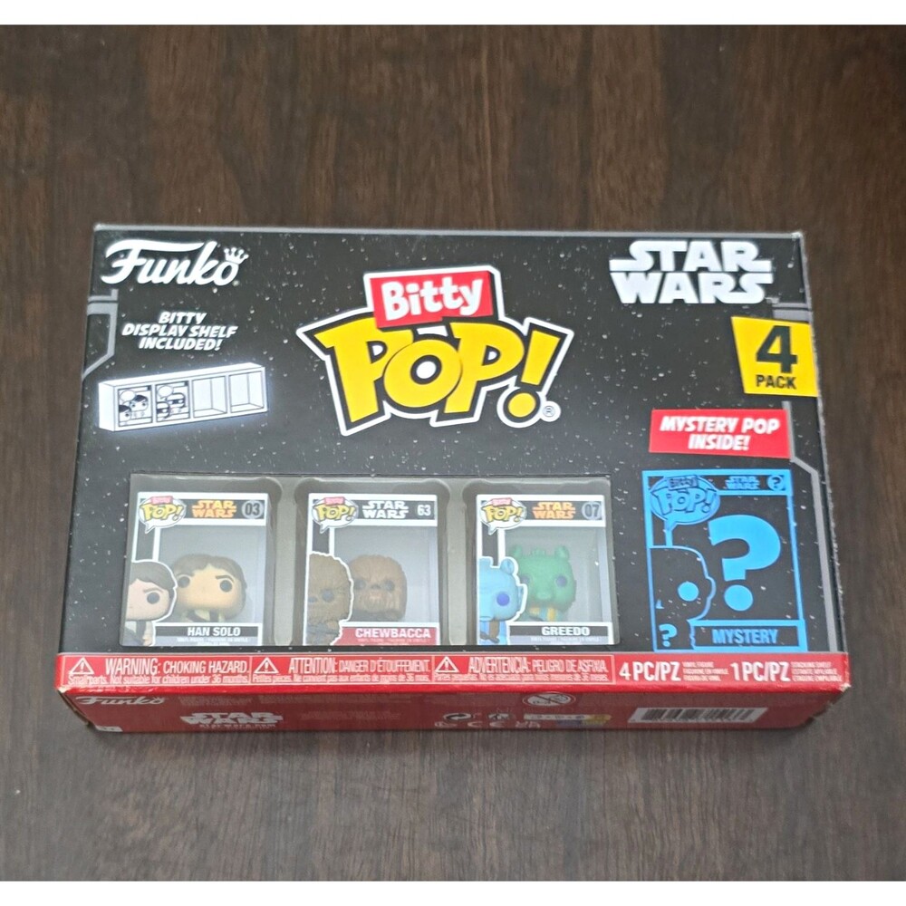 Funko Bitty Pop! Star Wars 4-Pack Han Solo Chewbacca Greedo + Mystery Shelf